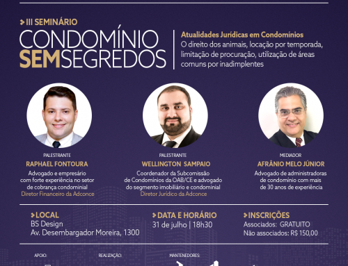 Inscrições abertas para o terceiro seminário “Condomínios Sem Segredos”